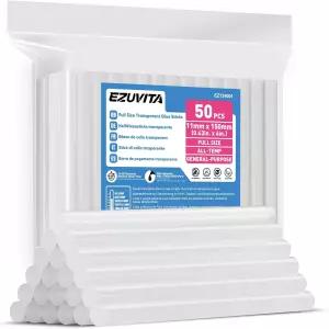 이지비타 풀 사이즈 핫 스틱 0.43 u201D 다이아 x 6 길이 50팩 투명 멜트 건 올 템프 DIY 아트 크래프트