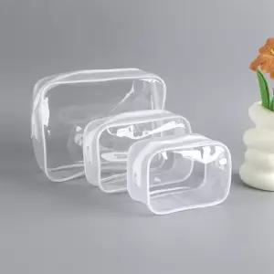 [UBA]투명 PVC 파우치 2개 여행용 목욕용 올 클리어