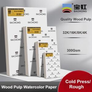20PCS BAOHONG 수채화 용지 8K/A3/A4/A5/16K 300g 180g 콜드 프레스/거친 학교 용품 Aquarela 학생 등급
