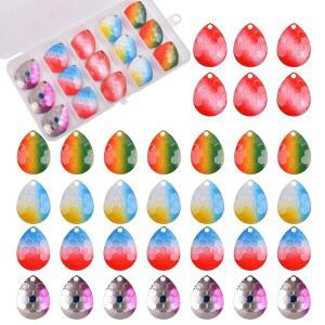 루어 제작 키트용 콜로라도 스피너 블레이드, 60pcs 망치 블레이드 혼합 색상 용품 미끼 월리 리그 낚시 DIY 크롤러 하네스