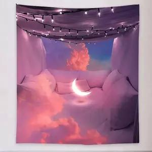 촬영 444BFH75 장식 구름 배경천 벽걸이 흠 방 꾸미기 간이 셀프 사진