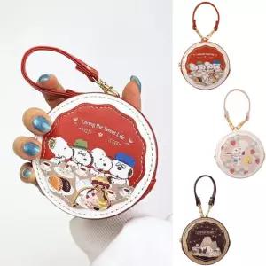 피너츠 스누피 라운드 마카롱 파우치_러브스위트