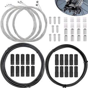 산악 도로 자전거 수리를 위한 O-링 엔드 캡이 있는 테이스 유니버설 브레이크 케이블, 변속 디레일러 케이블 하우징 키트 레드/블랙