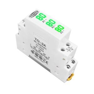 호환 Din 레일 18mm apmere 미터 AC 100A 220V 380V 삼상 모듈형 전류계 표시기 LED 디지털 디스플레이 감