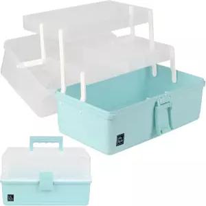 위라인 재봉 보관 정리함 박스 13인치 아트 보관함 크래프트 3단 핸들 빈 휴대용 홈스쿨 사무실 여행용