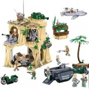 짐 장군의 이오지마 전투 2차 세계대전 군용 벽돌 건물 세트 빌딩 블록 모델 또는 플레이셋 역사 애호가