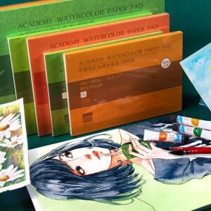 Borrence 32K/16K/A4/A5 100% 면 수채화 용지 20장 그림책 손으로 그린 책 아티스트 학생 용품