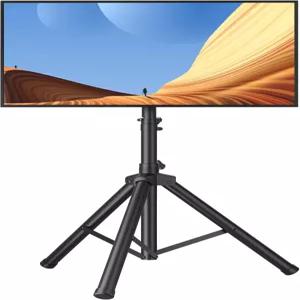 단조 마운트 삼각대 휴대용 바닥 TV 스탠드 접이식 높이 조절 가능 디스플레이 26-65인치 평면 스크린/커브