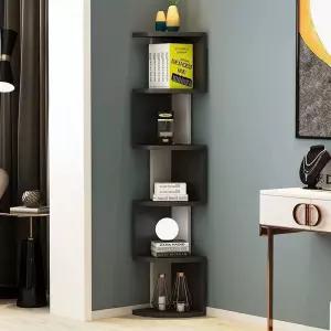 코너 책장 보관함 수납함 책꽂이 디자인 시크 거실 수납책꽂이