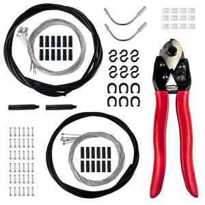스테인리스 스틸 자전거 케이블 커터, 브레이크 및 시프트 하우징이 포함된 YBTMG 103PCS 범용 키트(케이블 엔드 캡, O-링, 교체용 고무 부츠 포함)
