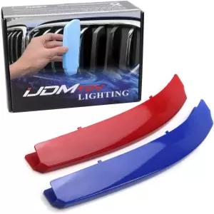 iJDMTOY 아이코닉 3색 그릴 인서트 트림 2013 2014 F01/F02 7 시리즈 740i 740Li 750Li 등 9개의 표준 빔과
