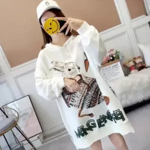 [리더스] 홈웨어 티셔츠 롱기장 간절기 박스핏 후드티 (41331721A)