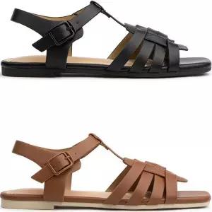 [월드컵]여성 위빙꼬임피셔맨가죽T발목스트랩버클샌달 (33435982A)