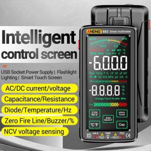 호환 디지털 멀티미터 ANENG 683 682 681 스마트 하이 터치 6000 카운트 AC/DC 전압 테스터 전류 볼트미터