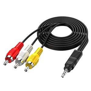 SNLLMZI 3.5mm ~ RCA AV 캠코더 비디오 150만 태블릿, 어댑터 시어터용 - TV, 플러그 스마트폰, 18TRRS 남성용 스피커, MP3, 5피트 케이블, 코드
