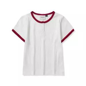 브랜드정품 코드그라피 CGP (우먼) 포인텔 골지 반소매 티셔츠_화이트 337236