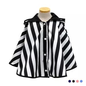 유아동 어린이 판초우의-스트라이프 우비 비옷 아동 우 의 판초우의 비 여자 우비 남자 망토우의 버튼형