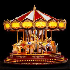 크리스마스 대형 단일 Train 오르골 트리 뮤직박스 회전목마 장식 LED 음량조절