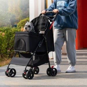 휴대용 강아지 애완견 노령견 중대형 애완묘 분리형 경량 유모차 애견 소형견 저상형 고양이