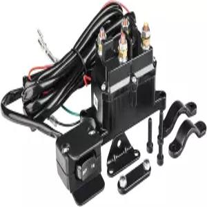 장착 브래킷 단자 캡이 있는 MaySpare 250A 12V 윈치 솔레노이드 릴레이 접점 로커 엄지 스위치 및 ATV UTV