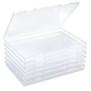 Aubeco 6팩 사진 보관함, 스냅 타이트 래치가 있는 대형 플라스틱 스크랩북 종이 용기, 8인치 x 10인치 사진, 카드, 공예, 게임, 사무용품을 위한 투명 정리함