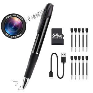 64GB 메모리 카드가 장착된 럼엄 1080P 바디 카메라 펜, FHD 비디오 또는 사진 촬영이 가능한 캠, HD 미니 감시 카메라, 휴대용 포켓