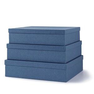 뚜껑이 있는 소울 & 레인 장식 보관함, 기념품 및 사진을 위한 종이 보관함 세트, 가정 장식용 상자, 문구류, 사무 정리함, 네이비 블루