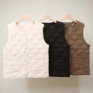 초경량 여성 심플 패딩 조끼 슬림핏 보온 방한 겨울조끼 베스트