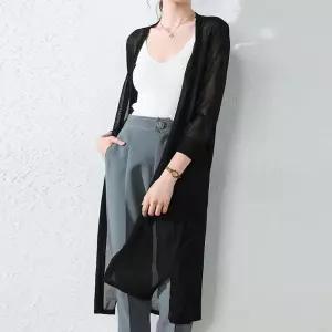 여자 30 40 대 루즈핏 원피스 얇은 롱 가디건 코디