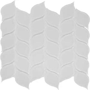 비 유리 모자이크 5장 주방 백스플래시용 잎 타일 가정용 장식용 모양