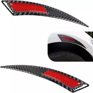 허그윗 2개의 PCS 탄소 섬유 휠 아치 보호대 고무 자가 접착 펜더 플레어 스티커 측면 범퍼 가드 대부분의