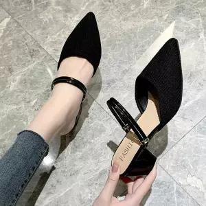 모임 코디 결혼식 하객룩 데일리 구두 스트랩 미들힐