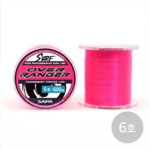 원투낚시 나일론 모노라인 낚시줄 600m 형광핑크 6호