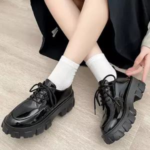 무광 유광 블랙 로퍼 통굽 키높이 패션구두 데일리