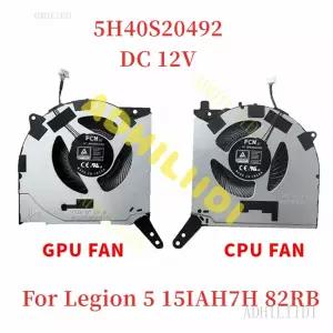 Lenovo Legion 5 15IAH7H 팬 쿨러 라디에이터 5H40S20492 82RB 용 새 노트북 CPU GPU 팬