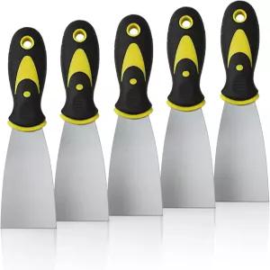 5개의 PCS 퍼티 나이프 2인치 스패클 건식 벽체 수리 벽지 제거 진흙 석고 스크랩 도포용 스테인리스 스틸