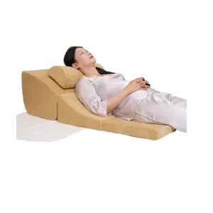 삼각 허리베개 매트리스 침대헤드 등받이쿠션 베이지 쇼파 등쿠션