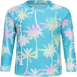 여아용 긴팔 수영 셔츠 래시 가드 UPF 50+ 자외선 차단 기능 포함 원피스 수영복 3-16년