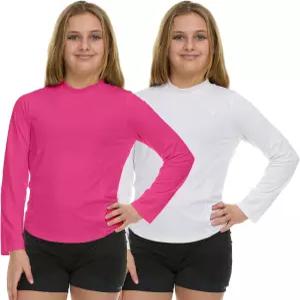 볼콤 걸스 래쉬가드 2팩 여아용 롱 슬리브 수영 셔츠 SPF50+