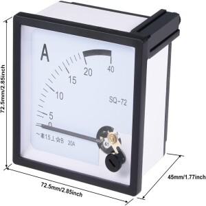 호환 포인터 유형 AC 전류계 SQ-72 5A 10A 20A 30A 아날로그 패널 게이지 암페어 측정기