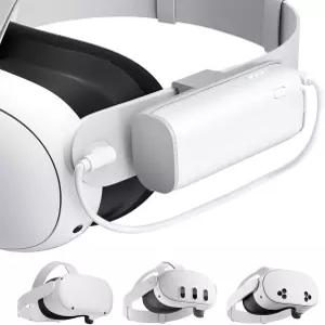 메타 퀘스트 3/3S 및 오큘러스 2용 슈퍼어스 배터리 팩 5000mAh PD20W 고속 충전 추가 2-3시간 플레이 시간