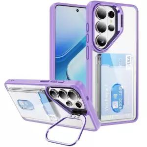 Lunivop 삼성 갤럭시 S26 울트라와 호환되는 폰 케이스 지갑 투명 카드 홀더 카메라 스탠드 밀리터리 포함