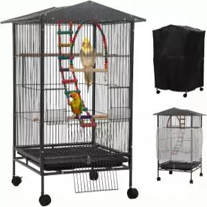 잉꼬 케이지 새장 밤을 위한 덮개가 있는 작은 핀치 코카티엘 콘큐어 버드 버기 비둘기 카나리아