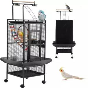 잉꼬를 위한 대형 새 우리 앵무새 장난감을 가진 새를 코카티엘 새장 밤을 커버 스커트 씨앗 캐처 코누어