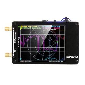 호환 NanoVNA 테스터 50KHz-1.5GHz 스탠딩 단파 MF-HF VHF-UHF 디지털 안테나 분석기(카드 슬롯 내장  포함