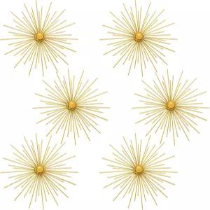 골드 선버스트 메탈 벽장식 6개 세트 미드센추리 모던 방사형 스타버스트 벽걸이 인테리어 장식