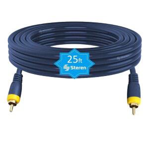 STEREN RCA 케이블 카 오디오 - 서브우퍼 254-125BL 스테레오 25피트 1 시어터 프로젝터 홈 남성 7.6미터 비디오