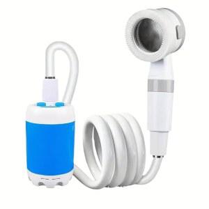 CRUMFERT 휴대용 샤워기 야외 기숙사 목욕 아티팩트 전기 충전식 파란색 자동차 프라이밍 간단한 캠핑 셀프