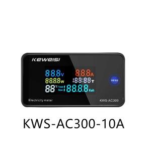 호환 디지털 전압계 KWS-AC300 AC 50-300V 전력 에너지 측정기 LED 재설정 기능 전기 0-100A