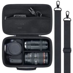 [미국배송] 캐논 EOS 레벨 T7 / T100 R50 R100 R5 R6 MARK II 18-55MM 렌즈 소니 니콘 DSLR 카메라 보호 케이스 (블랙 케이스)와 호환되는 바발